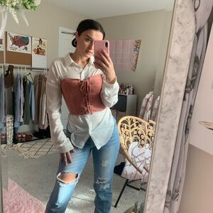 Women's Pink Corset Top